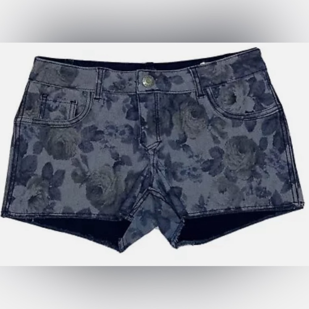 FLIP SIDE || Reversible Denim Floral to Indigo Shorts. Sz. 17